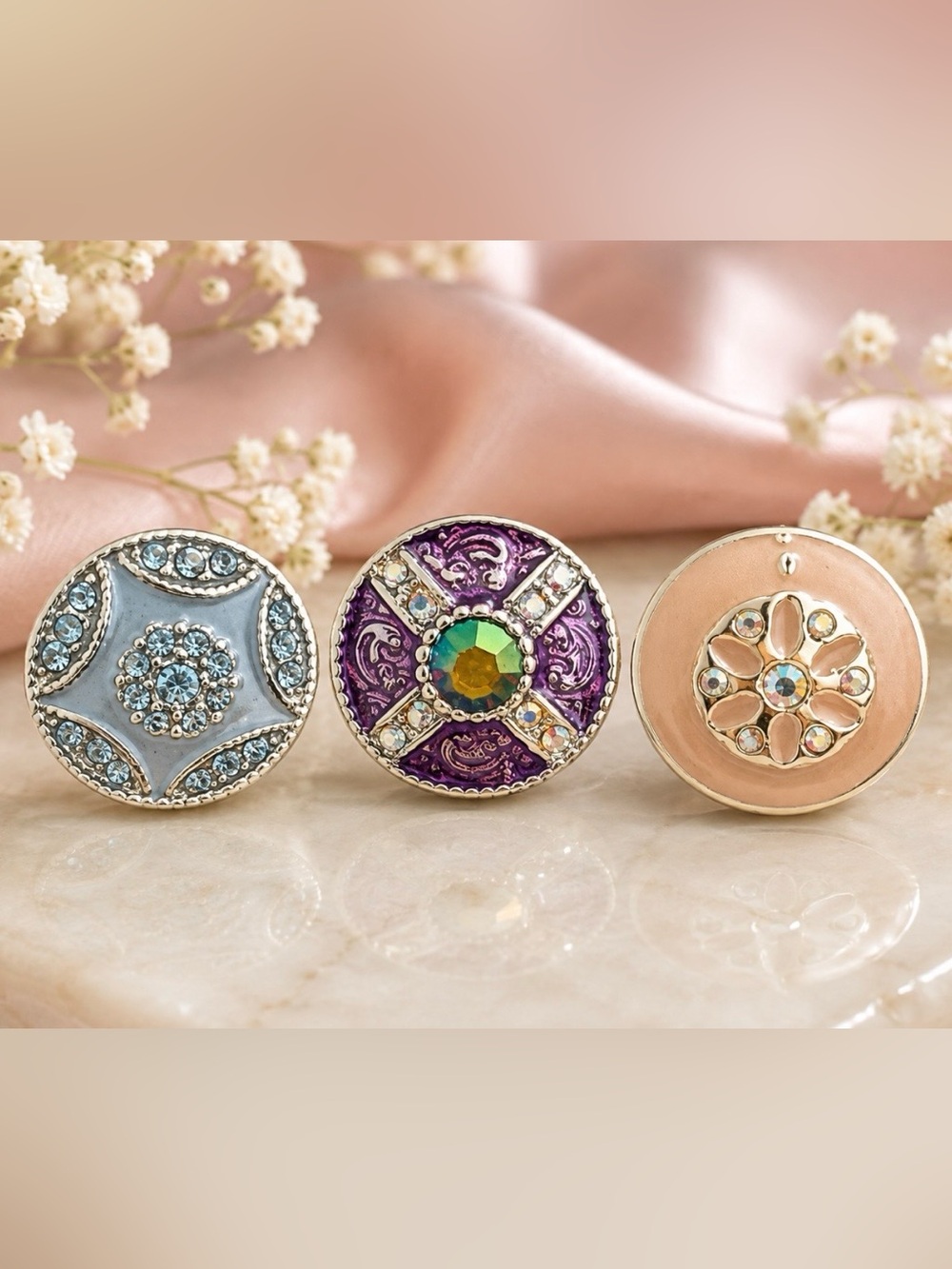 Purple Decorative Button-Style Women's Jewelry Charm